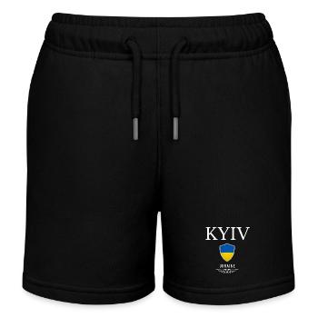Kiews elegantes Design, ukrainischer Stolz - Kinder Organic Joggingshorts Mini Bolter von Stanley/Stella - Schwarz - Vorne