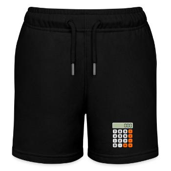 Zahlentag Minimalistischer Rechner Numerisches Muster - Kinder Organic Joggingshorts Mini Bolter von Stanley/Stella - Schwarz - Vorne