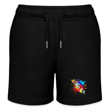 Skifahren  - Kinder Organic Joggingshorts Mini Bolter von Stanley/Stella - Schwarz - Vorne