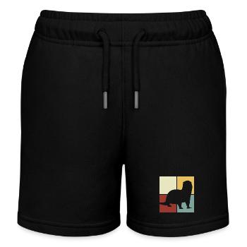 Loutre de mer dessin animé amoureux des animaux Vintage - Short de jogging enfant bio Stanley/Stella - noir - Devant
