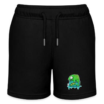 Chamäleon Energydrink Dose. Cartoon Comic Grafitti - Kinder Organic Joggingshorts Mini Bolter von Stanley/Stella - Schwarz - Vorne
