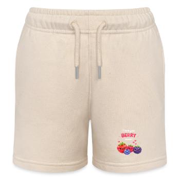 Je t’aime beaucoup de baies de kawaï couple amoureux - Short de jogging enfant bio Stanley/Stella - écru doux - Devant