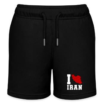 J’aime l’Iran - Short de jogging enfant bio Stanley/Stella - noir - Devant