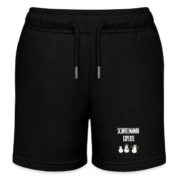 Snowman Expert - Kids Organic Sweat Shorts by Stanley/Stella - black - Front