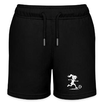 Fussball Mädchen - Kinder Organic Joggingshorts Mini Bolter von Stanley/Stella - Schwarz - Vorne