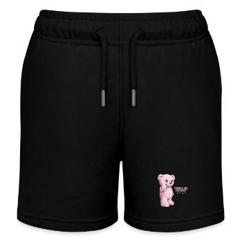 Pink Bär - Kinder Organic Joggingshorts Mini Bolter von Stanley/Stella - Schwarz - Vorne