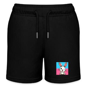 rabbit - Kids Organic Sweat Shorts by Stanley/Stella - black - Front