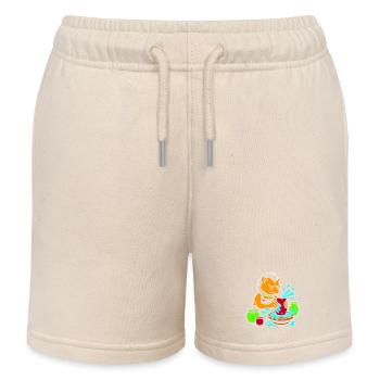 Pottery Pup Splash - Kids Organic Sweat Shorts by Stanley/Stella - soft Ecru - Front