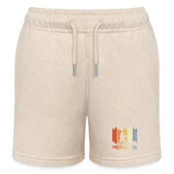 Feuerwehr Retro Look - Kinder Organic Joggingshorts Mini Bolter von Stanley/Stella - Natur - Vorne