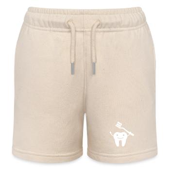 Dent avec brosse à dents - Short de jogging enfant bio Stanley/Stella - écru doux - Devant