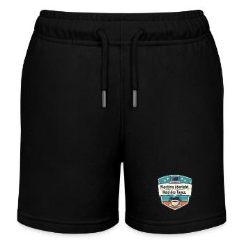 Meeting Überlebt – Held Des Tages Badge - Kinder Organic Joggingshorts Mini Bolter von Stanley/Stella - Schwarz - Vorne