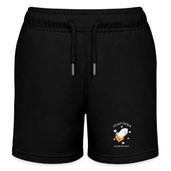Countdown zum Schulstart Rakete mit weißen Sternen - Kinder Organic Joggingshorts Mini Bolter von Stanley/Stella - Schwarz - Vorne