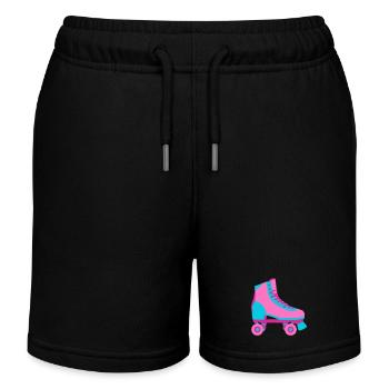 Roller Skate Roller Skating Roller Derby 80s - Kids Organic Sweat Shorts by Stanley/Stella - black - Front