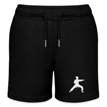 Martial Arts Silhouette Karate Woman - Kids Organic Sweat Shorts by Stanley/Stella - black - Front