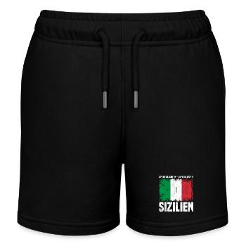 Sizilien Koordinaten - Kinder Organic Joggingshorts Mini Bolter von Stanley/Stella - Schwarz - Vorne