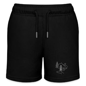 Cyclist in mountains - Kinder Organic Joggingshorts Mini Bolter von Stanley/Stella - Schwarz - Vorne