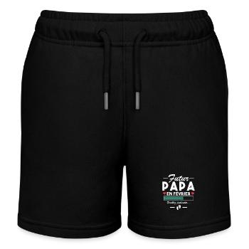 Homme Papa Bébé Futur Papa En fevrier - Short de jogging enfant bio Stanley/Stella - noir - Devant
