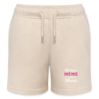 Cadeau Mémé Meilleure Mémé du Monde - Short de jogging enfant bio Stanley/Stella - écru doux - Devant
