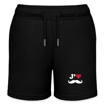 Ich liebe Schnurrbart, Valentinstag, Ehemann, Vater, Liebe - Kinder Organic Joggingshorts Mini Bolter von Stanley/Stella - Schwarz - Vorne