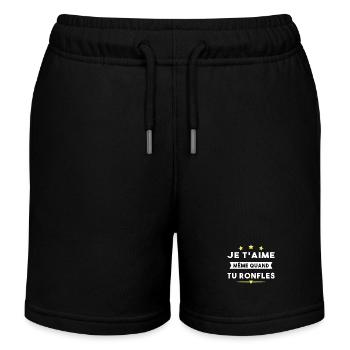 Couple Saint Valentin Je T'aime Quand Tu Ronfles - Short de jogging enfant bio Stanley/Stella - noir - Devant