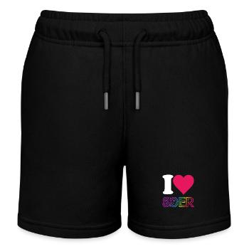 I Love 80er Jahre - bunter Regenbogen - Kostüm - Kinder Organic Joggingshorts Mini Bolter von Stanley/Stella - Schwarz - Vorne
