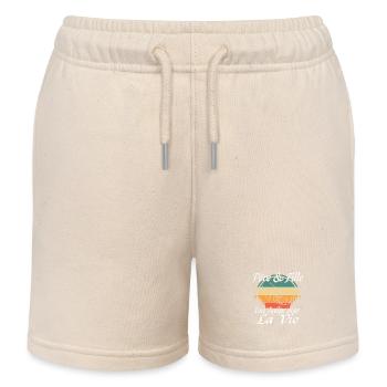 Papa Weihnachtsmann Geschenk Vater und Tochter - Kinder Organic Joggingshorts Mini Bolter von Stanley/Stella - Natur - Vorne