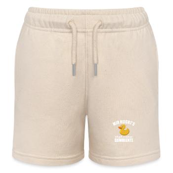 Mir reicht's ich geh zu meiner Gummiente - Kinder Organic Joggingshorts Mini Bolter von Stanley/Stella - Natur - Vorne