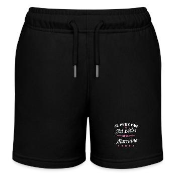 J peux pas j ai bêtise avec marraine - Short de jogging enfant bio Stanley/Stella - noir - Devant