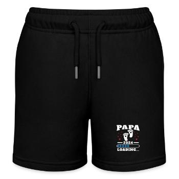 Dad 2024 Funny Father's Day Gift Pregnant - Kids Organic Sweat Shorts by Stanley/Stella - black - Front