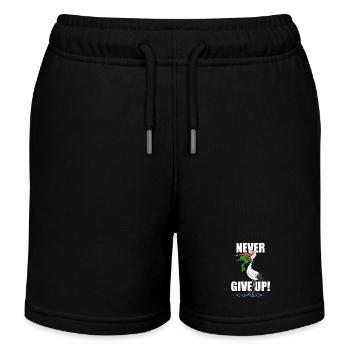 Frosch und Storch - Never give up - Kinder Organic Joggingshorts Mini Bolter von Stanley/Stella - Schwarz - Vorne