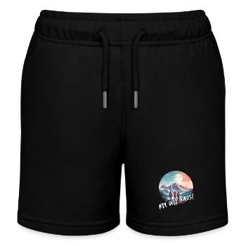 Nix wie raus Familie steht auf dem Berg - Kinder Organic Joggingshorts Mini Bolter von Stanley/Stella - Schwarz - Vorne