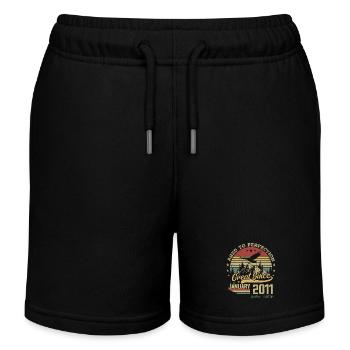 13 years Old Aged to Perfection born: January 2011 - Kids Organic Sweat Shorts by Stanley/Stella - black - Front