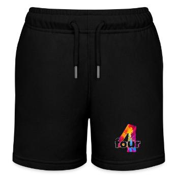 FOUR 4 YEAR BOY 4TH BIRTHDAY - Kids Organic Sweat Shorts by Stanley/Stella - black - Front