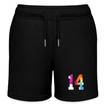 NUMÉRO COLORÉ 14 COLORÉ 14E ANNIVERSAIRE - Short de jogging enfant bio Stanley/Stella - noir - Devant
