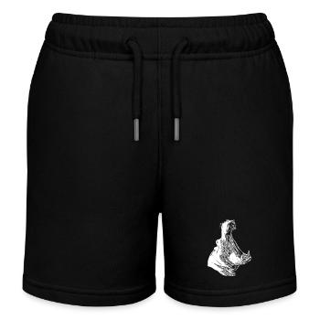 Yawning hippopotamus head - Kids Organic Sweat Shorts by Stanley/Stella - black - Front