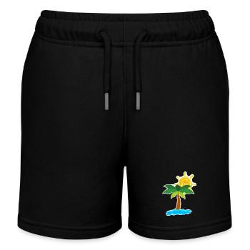 Palmen am Strand - Kinder Organic Joggingshorts Mini Bolter von Stanley/Stella - Schwarz - Vorne