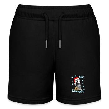 Merry Christmas süße Pudel mit Weihnachtsmütze - Kinder Organic Joggingshorts Mini Bolter von Stanley/Stella - Schwarz - Vorne