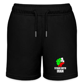 Stand with iran - Kinder Organic Joggingshorts Mini Bolter von Stanley/Stella - Schwarz - Vorne