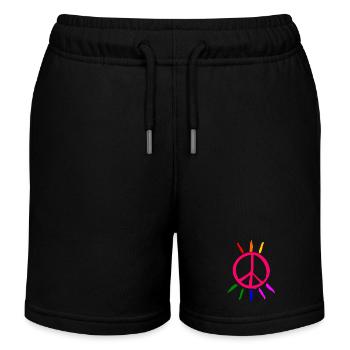 lgbt Peacezeichen - Kinder Organic Joggingshorts Mini Bolter von Stanley/Stella - Schwarz - Vorne