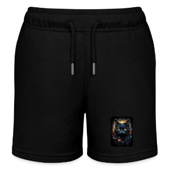 Carlos Klex the Black Cat - Kids Organic Sweat Shorts by Stanley/Stella - black - Front