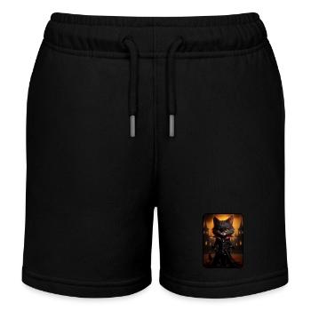 Dajana die Vampir - Katze - Kinder Organic Joggingshorts Mini Bolter von Stanley/Stella - Schwarz - Vorne
