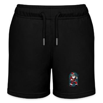 Weihnachtsmann Rock Star - Kinder Organic Joggingshorts Mini Bolter von Stanley/Stella - Schwarz - Vorne