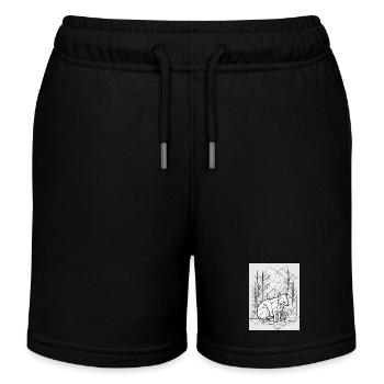 Geometrische Natur - Kinder Organic Joggingshorts Mini Bolter von Stanley/Stella - Schwarz - Vorne