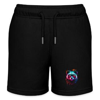 Panda hipster - Short de jogging enfant bio Stanley/Stella - noir - Devant