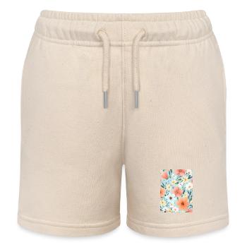 pastel blumen floral muster - Kinder Organic Joggingshorts Mini Bolter von Stanley/Stella - Natur - Vorne