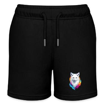 Arctic fox - Kids Organic Sweat Shorts by Stanley/Stella - black - Front