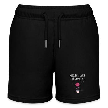 Merci de m’avoir aidé à grandir -cadeau nounou - Short de jogging enfant bio Stanley/Stella - noir - Devant