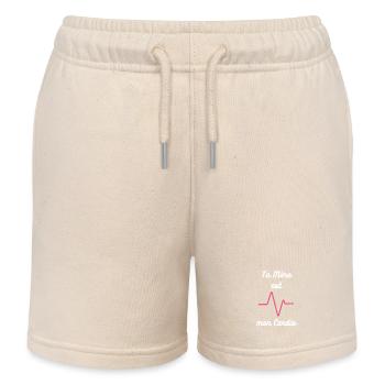 Ta mère est mon cardio : Tee-shirt Cardio Humour - Short de jogging enfant bio Stanley/Stella - écru doux - Devant