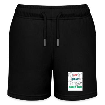 Lasst uns Spaß haben. - Kinder Organic Joggingshorts Mini Bolter von Stanley/Stella - Schwarz - Vorne