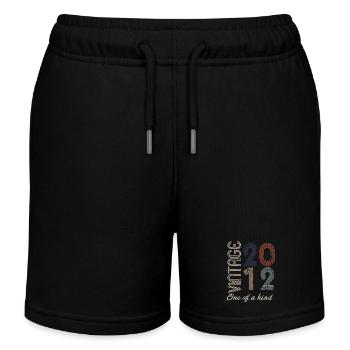 12e anniversaire 2012 - idée cadeau rétro Vintage - Short de jogging enfant bio Stanley/Stella - noir - Devant